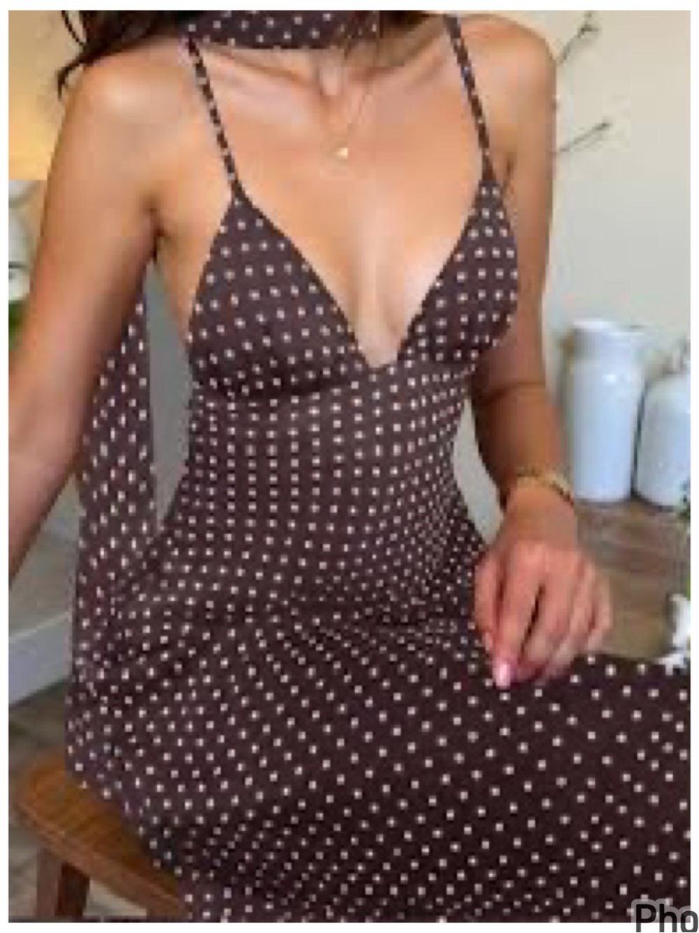 Zara Brown Polka Dot Slip Dress S NWOT - Picture 12 of 13
